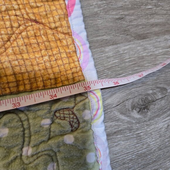 Handmade Patchwork Lap Quilt Homemade 50"x35" Multicolor Fall Colors Music Notes - Picture 11 of 11